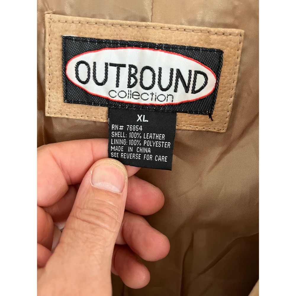 Outbound Collection Tan Suede Leather Belted Jacket - Picture 8 of 8